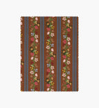 Floral Trellis Stripe Cotton Fabric - Clay