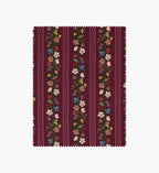 Floral Trellis Stripe Cotton Fabric - Burgundy