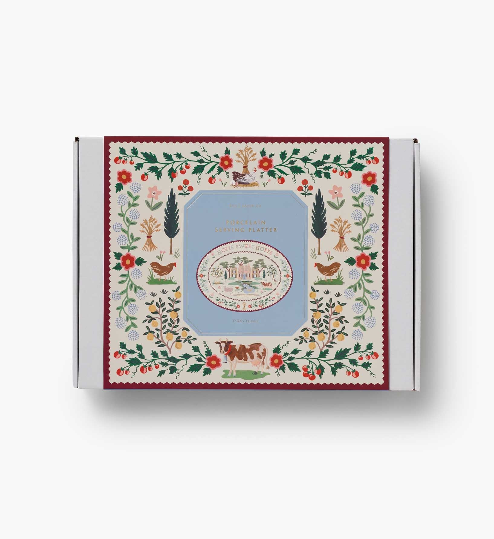 Large Porcelain Serving Platter - Home Sweet Home
